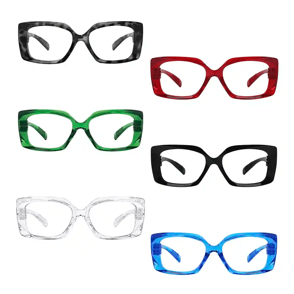6 Pack 30% Blue Light Blocking Thicker Metalless Reading Glasses NR2010 - B15eyekeeper.com