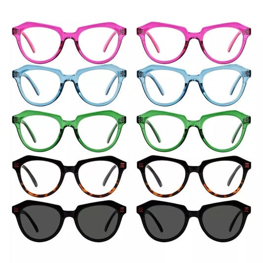 10 Pack Cat - eye Reading Glasses Stylish Readers R2110eyekeeper.com