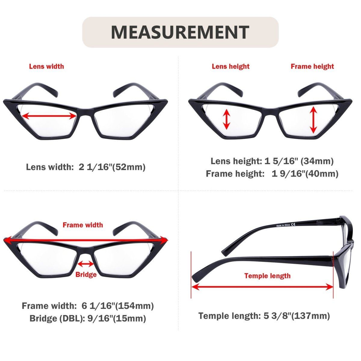 10 Pack Cat Eye Reading Glasses Stylish Readers with High Vision R2131eyekeeper.com