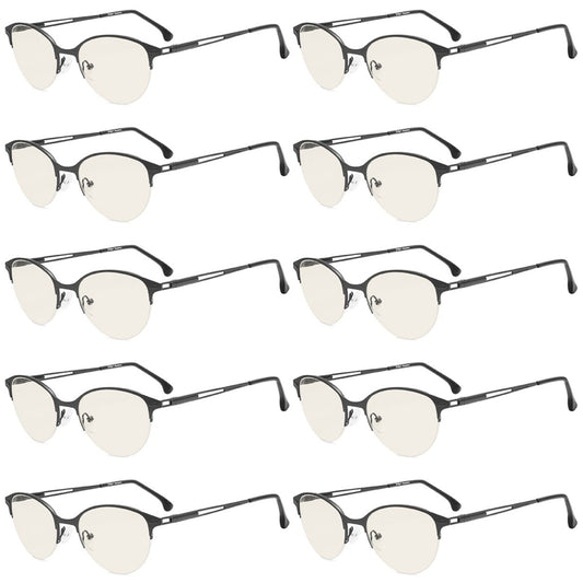 10 Pack Classic Semi Rimless Blue Light Filter Reading Glasses UVR1648eyekeeper.com