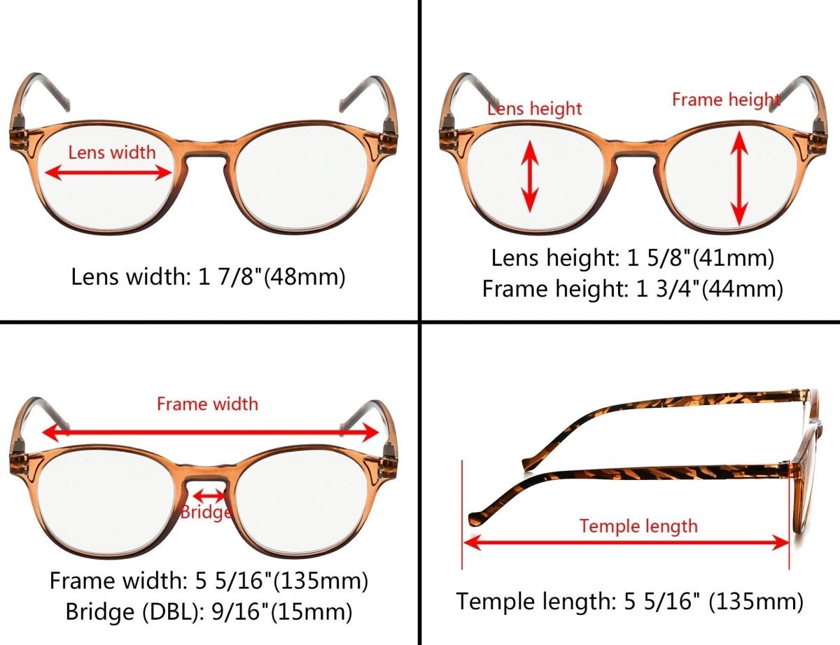 10 Pack Oval Round Reading Glasses Pattern Design R9115Beyekeeper.com