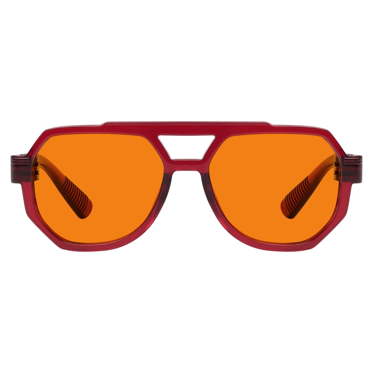 100% Blue Light Blocking Orange Metalless Pilot Glasses NR2309 - B98eyekeeper.com