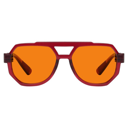 100% Blue Light Blocking Orange Metalless Pilot Glasses NR2309 - B98eyekeeper.com