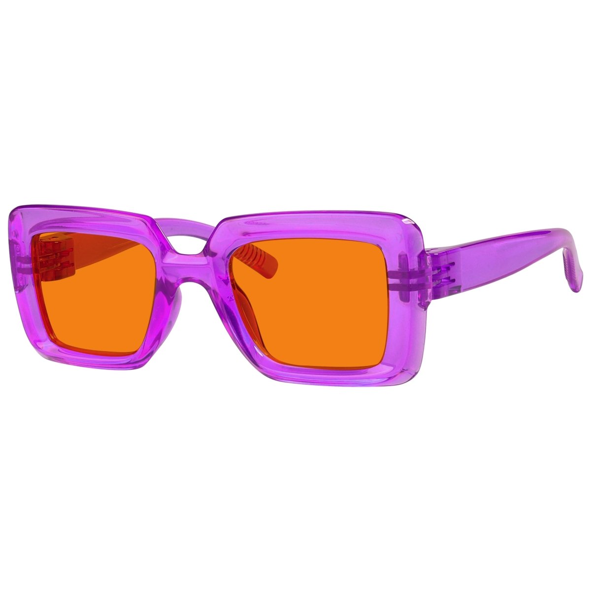 100% Blue Light Blocking Orange Thick Frame Screwless Eyewear NR2101 - B98eyekeeper.com