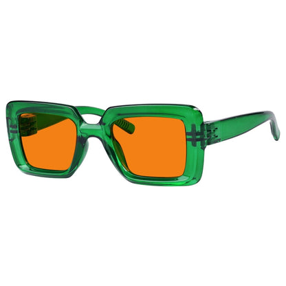 100% Blue Light Blocking Orange Thick Frame Screwless Eyewear NR2101 - B98eyekeeper.com