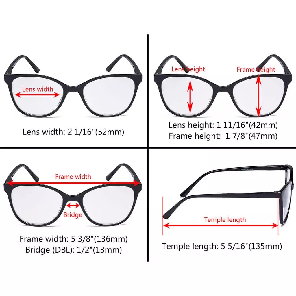 12 Pack Cat - eye Oversized Reading Glasses Stylish Readres FH1570eyekeeper.com