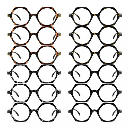 12 Pack Irregular Hexagon Reading Glasses Small Readers R2009eyekeeper.com