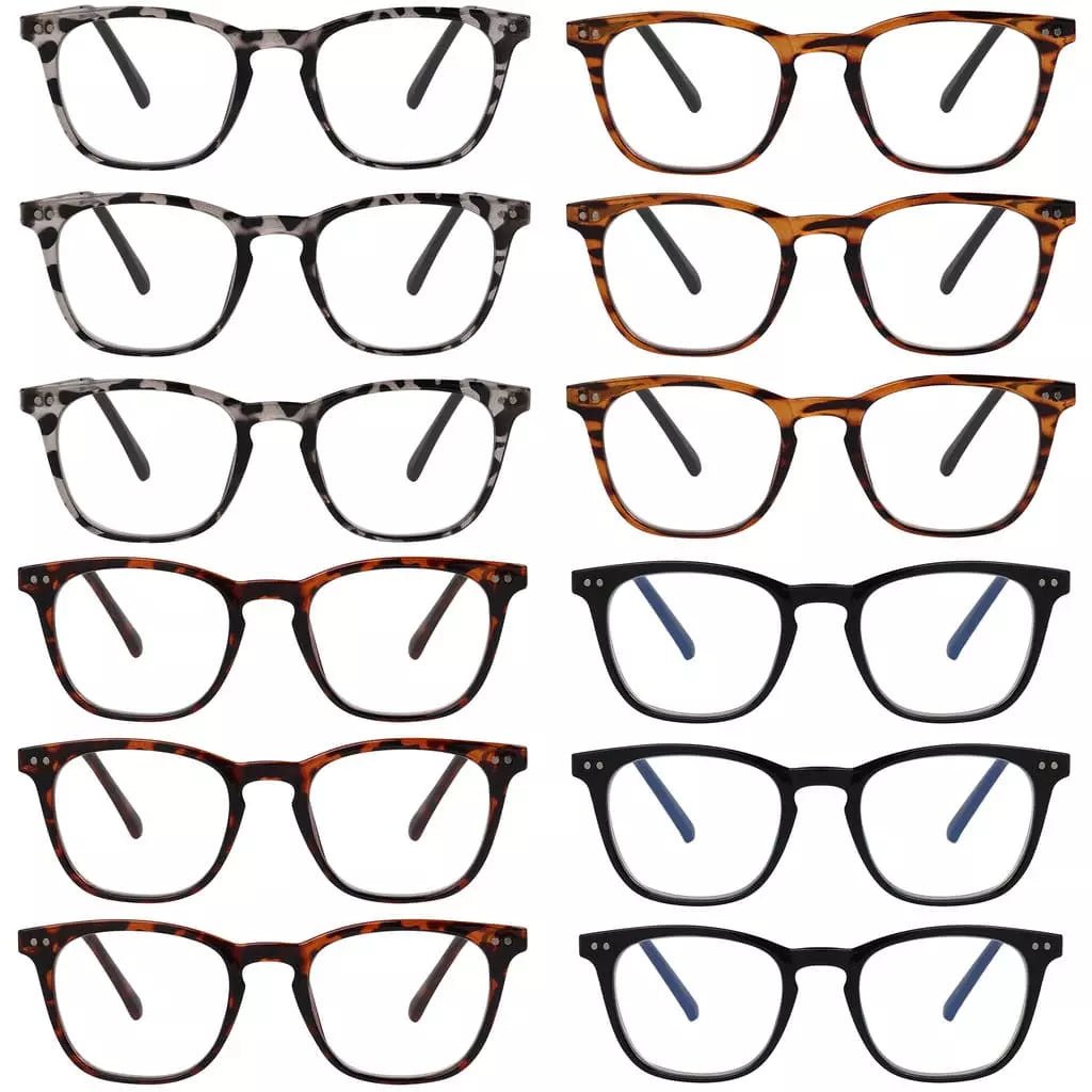 12 Pack Metal Arms Reading Glasses Classic Stylish Readers RJ003eyekeeper.com