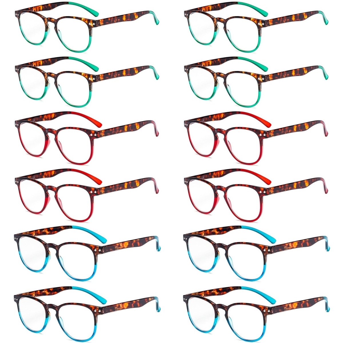 12 Pack Pattern Design Reading Glasses Vintage Readers R060Deyekeeper.com