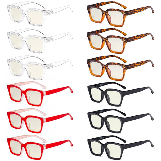 12 Pack Square Blue Light Filter Reading Glasses Computer Readers UVR9106eyekeeper.com