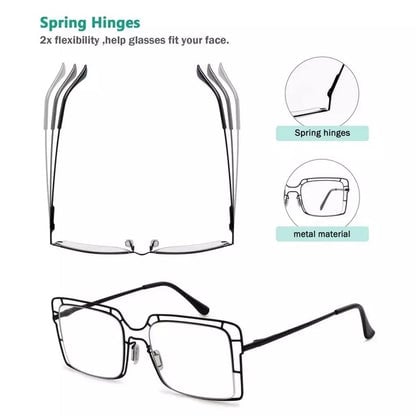 12 Pack Thin Metal Hollow Frame Reading Glasses R2301eyekeeper.com