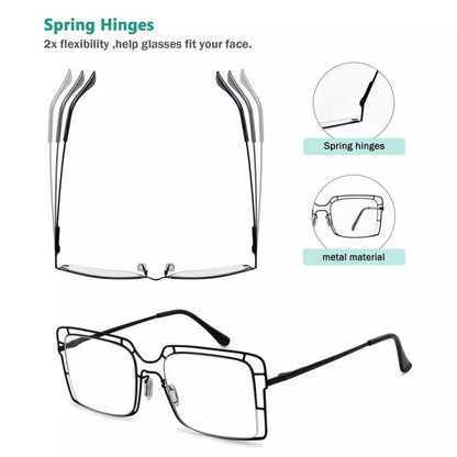 12 Pack Thin Metal Hollow Frame Reading Glasses R2301eyekeeper.com