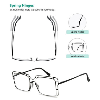 12 Pack Thin Metal Hollow Frame Reading Glasses R2301eyekeeper.com