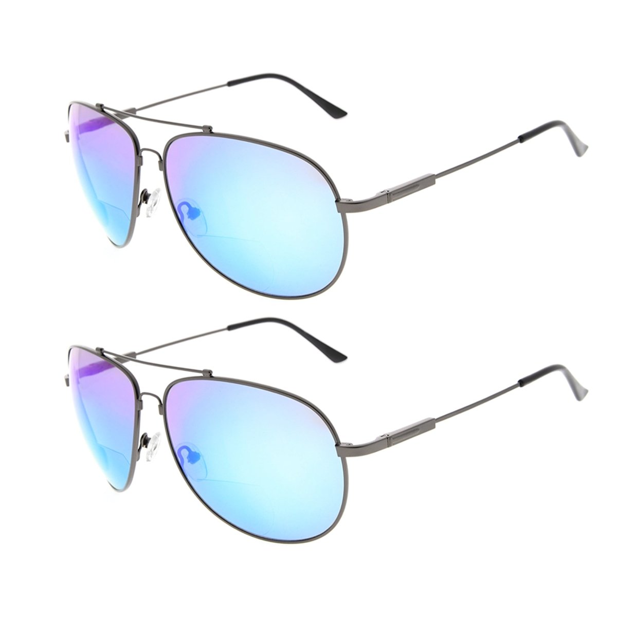 2 Pack Pilot Full Rim Bifocal Reading Sunglasses Chic Readers SG1802eyekeeper.com