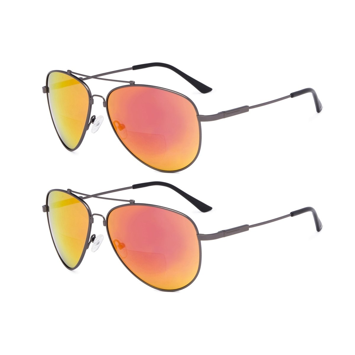 2 Pack Pilot Metal Bifocal Reading Sunglasses Chic Readers SG1804eyekeeper.com