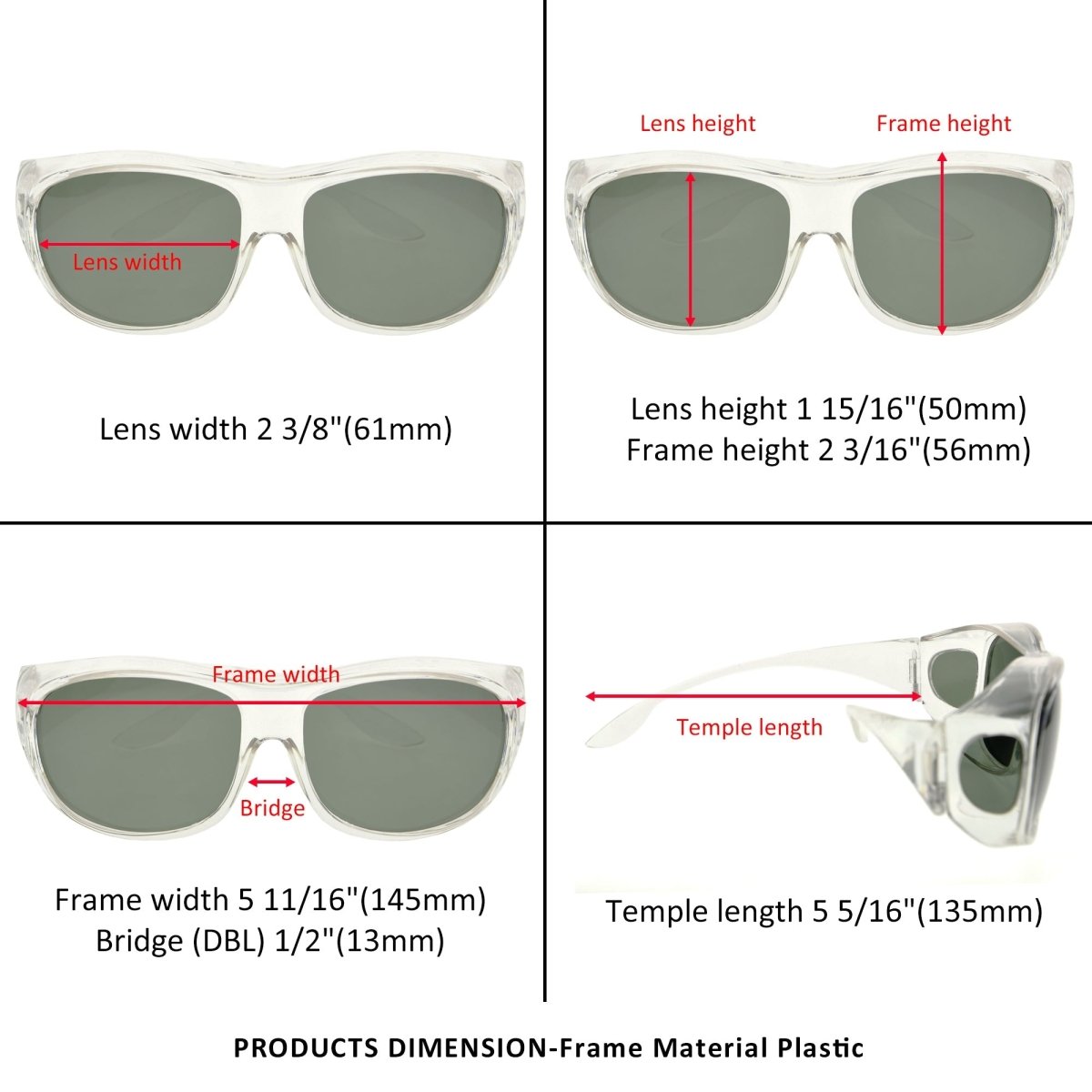 3 Pack Fashion Polarized Sunglasses Fitover Glasses S030eyekeeper.com