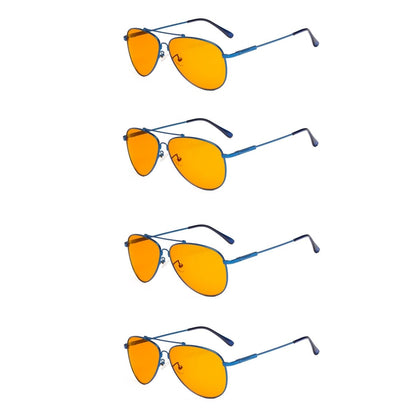 4 Pack Fashion Pilot Blue Light Blocking Eyeglasses DSR1801eyekeeper.com