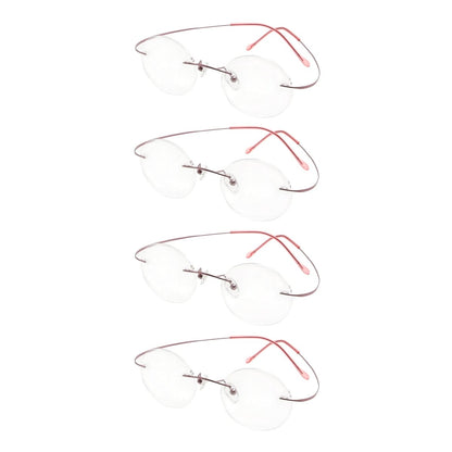 4 Pack Lightweight Round Rimless Eyeglasses Y43eyekeeper.com