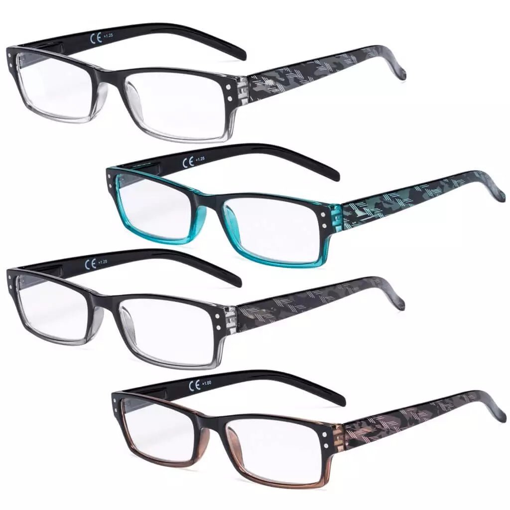 4 Pack Reading Glasses Fashion Readers R012B - Aeyekeeper.com
