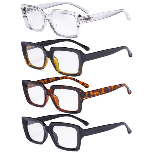 4 Pack Stylish Reading Glasses Fashionable Readers R9107-1