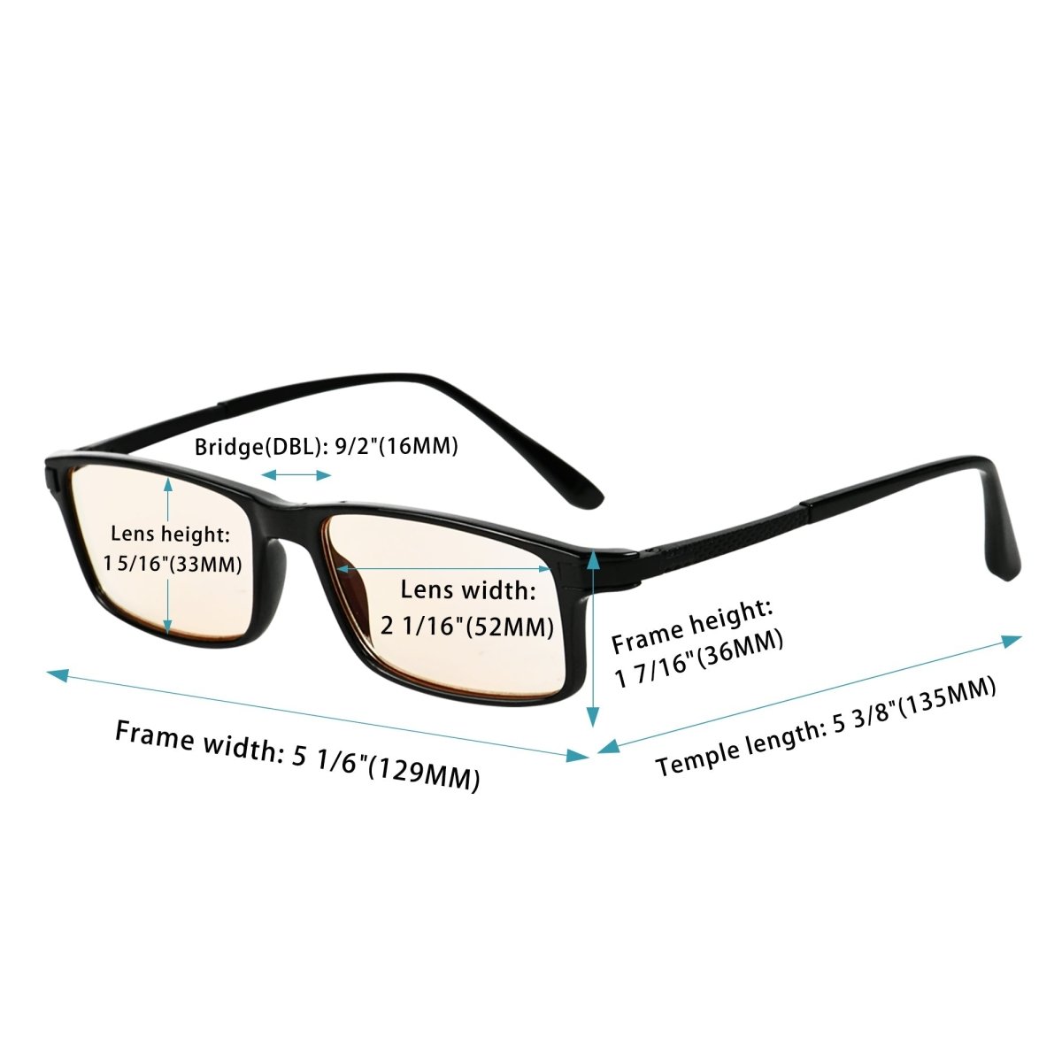 4 Pack Rectangle Blue Light Filter Reading Glasses CGTR012eyekeeper.com