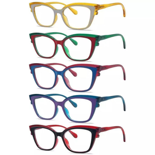 5 Pack Cat - eye Reading Glasses Stylish Readers R2127eyekeeper.com