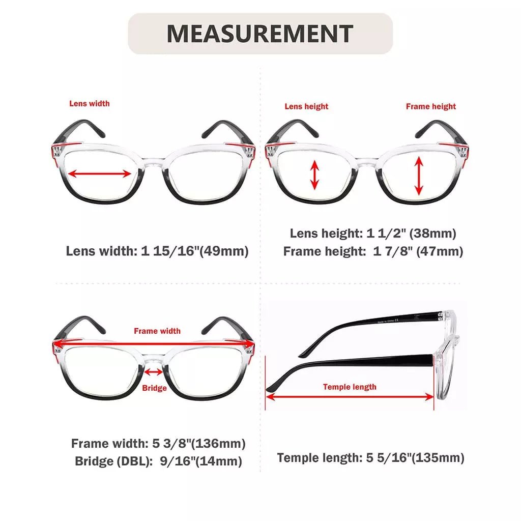 5 Pack Fashionable Reading Glasses Two Tone Eyeglasses R2114eyekeeper.com