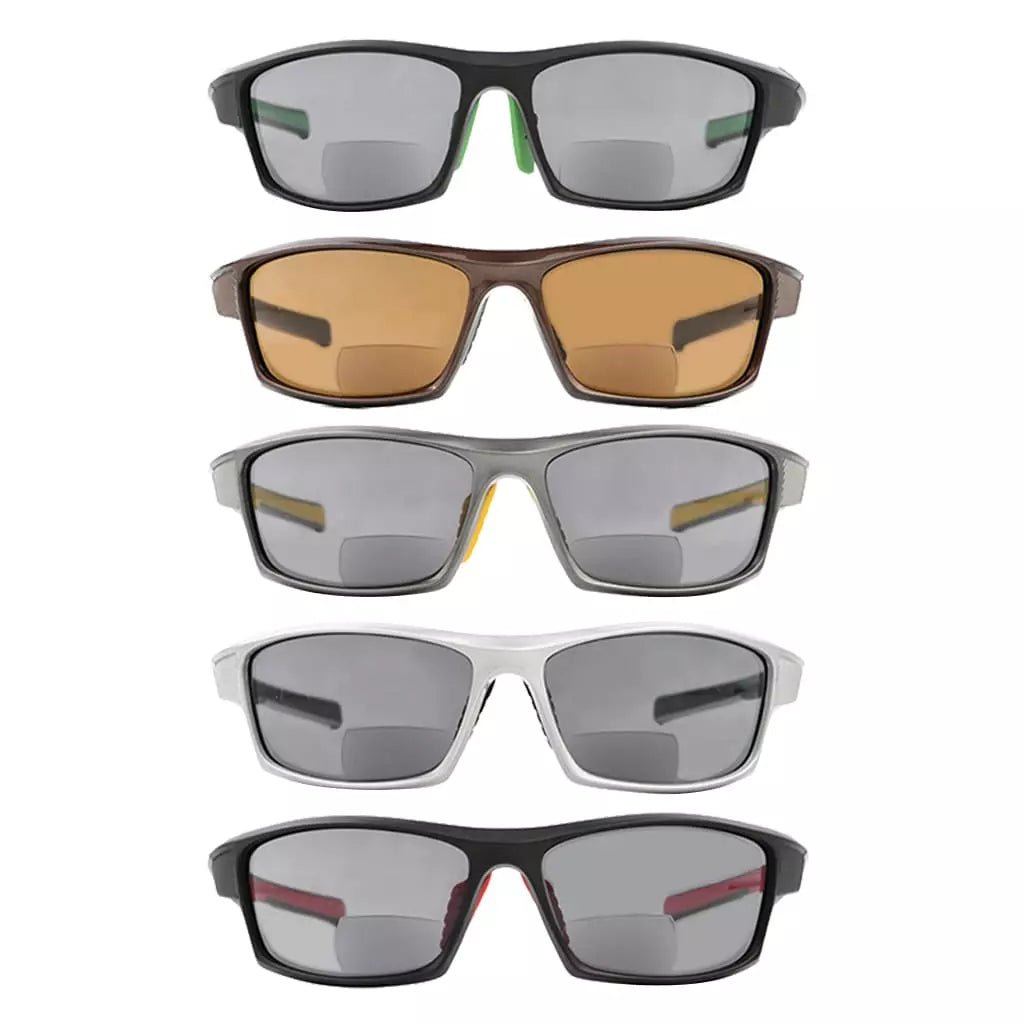 5 Pack TR90 Sports Bifocal Sunglasses Sunshine Readers SG904eyekeeper.com