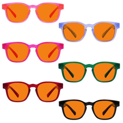 6 Pack 100% Blue Blocking Glasses Orange Lens Metalless Screwless NR144 - B98eyekeeper.com