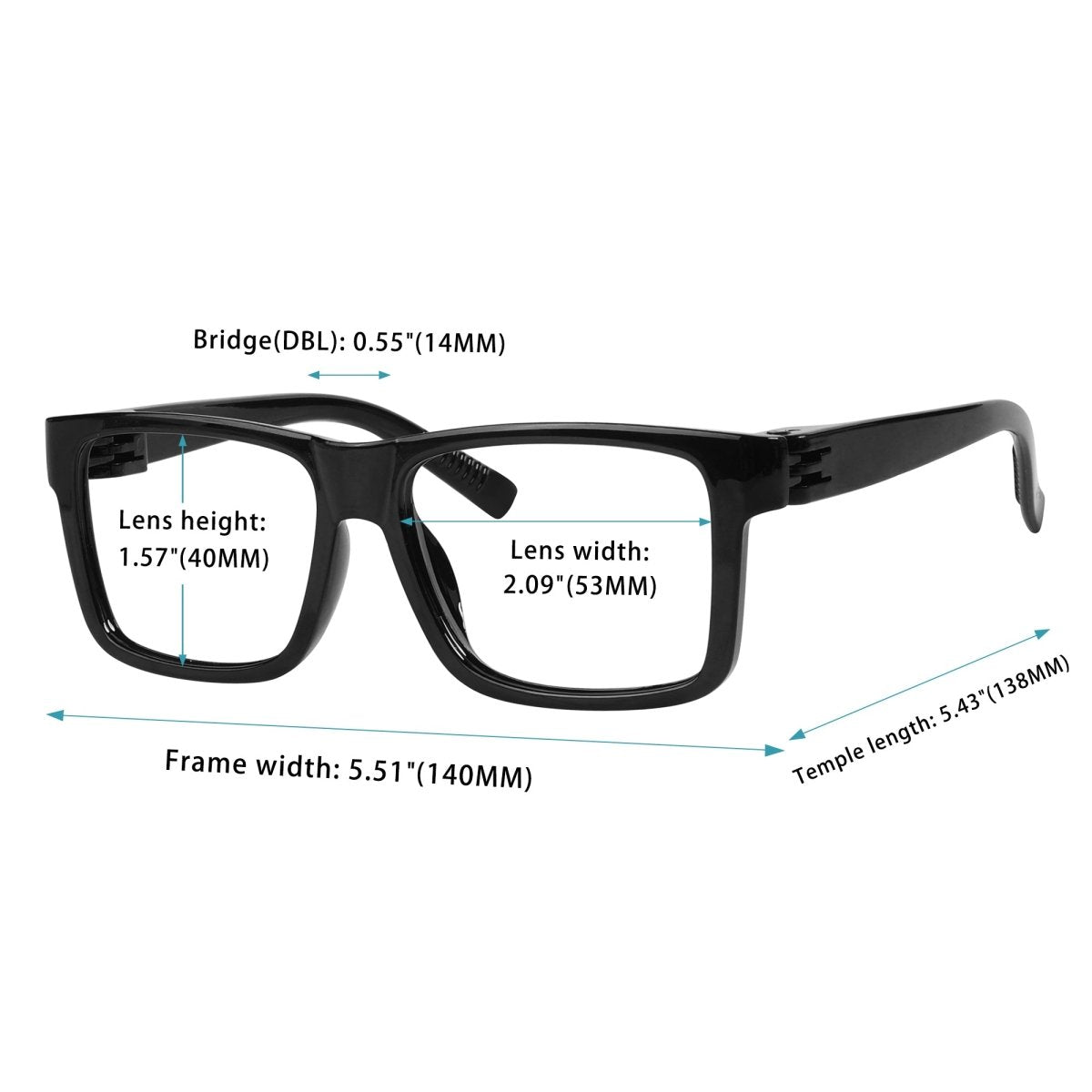 6 Pack 30% Blue Light Blocking Rectangle Metalless Glasses NR2142 - B15eyekeeper.com