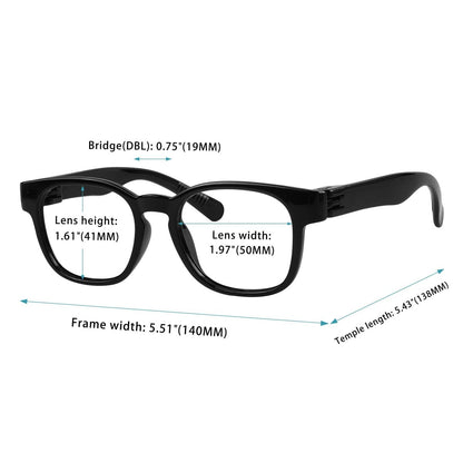 6 Pack 30% Blue Light Blocking Square Metalless Screwless Glasses NR144 - B15eyekeeper.com