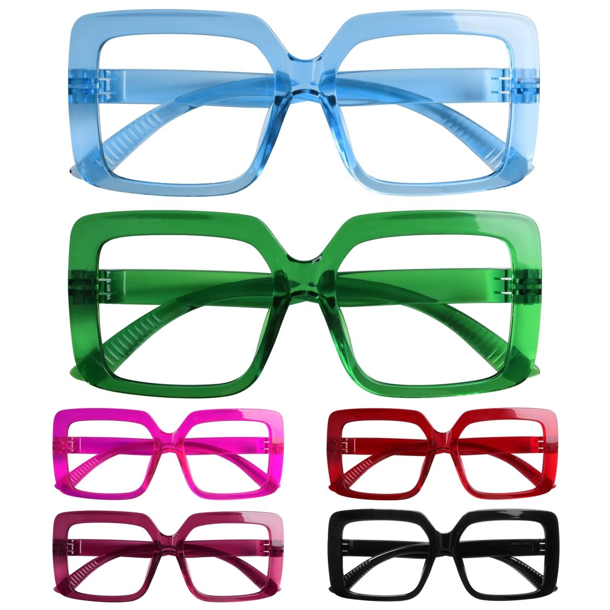 6 Pack Blue Light Blocking Glasses Metalless Screwless Eyewear R2311 - B15eyekeeper.com