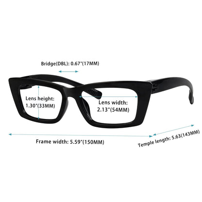 6 Pack Cat - eye Reading Glasses Screwless Metalless R2501eyekeeper.com