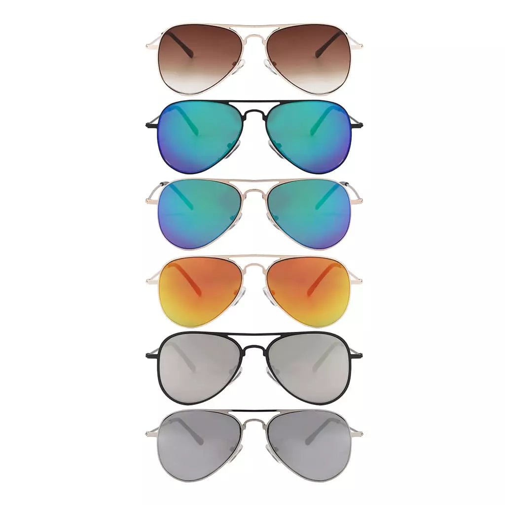 6 Pack Child Pilot Sunglasses Lightweight Sun Glasses S15016eyekeeper.com