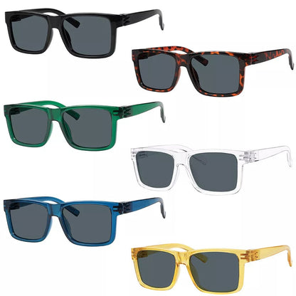 6 Pack Polarized Sunglasses Metalless Screwless Spring Hinge NR2142PLeyekeeper.com