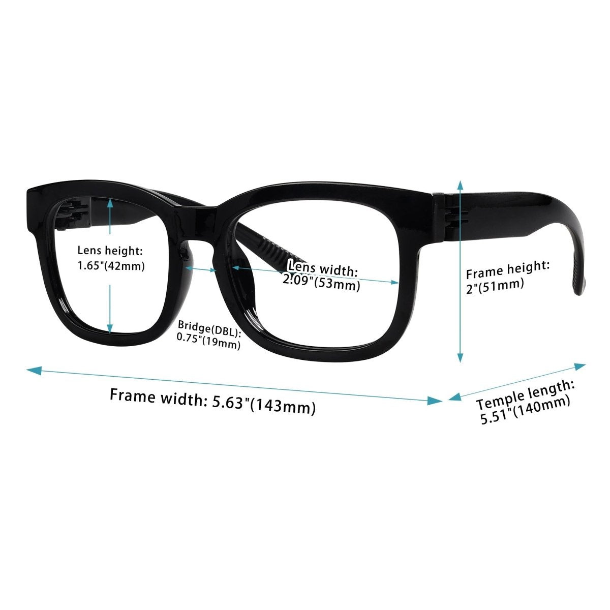 6 Pack Square Reading Glasses Metalless Spring Hinges Readers R033eyekeeper.com