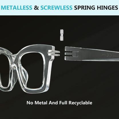 6 Pack Thick Spring Hinge Metalless Screwless Reading Glasses NR2308eyekeeper.com
