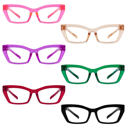 6 Pack 30% Blue Light Blocking Metalless Screwless Glasses R2516 - B15eyekeeper.com