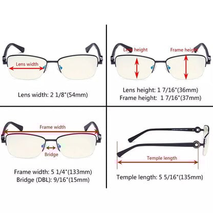 Half - rim Crystal Blue Light Blocking Eyeglasses LX19008 - BB60eyekeeper.com