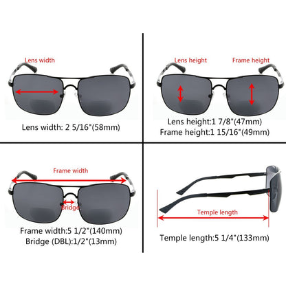 Lightweight Pilot Style Bifocal Reading Sunglasses SG804eyekeeper.com