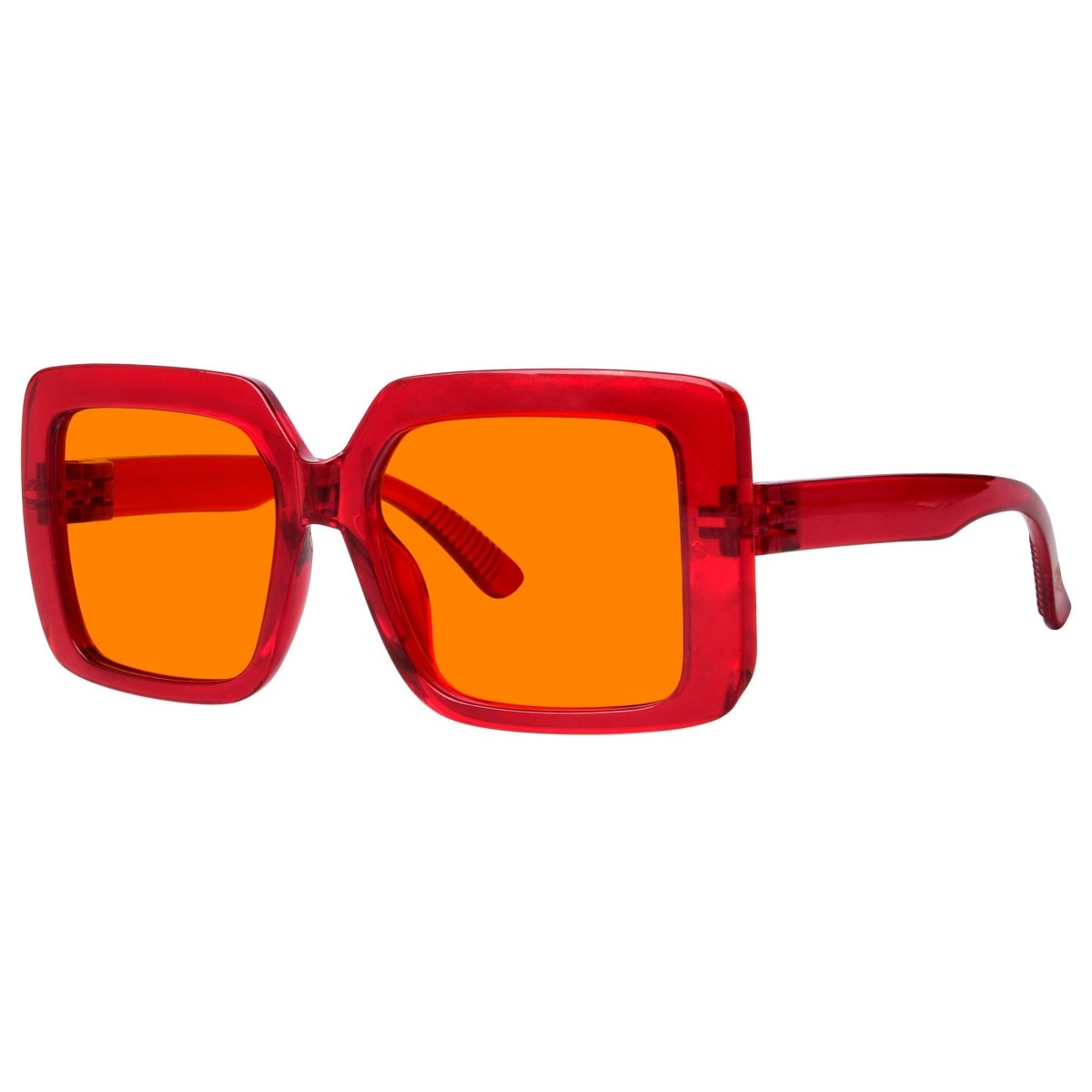 Oversized 100% Blue Blocking Glasses Orange Lens Metalless Screwless R2311 - B98eyekeeper.com