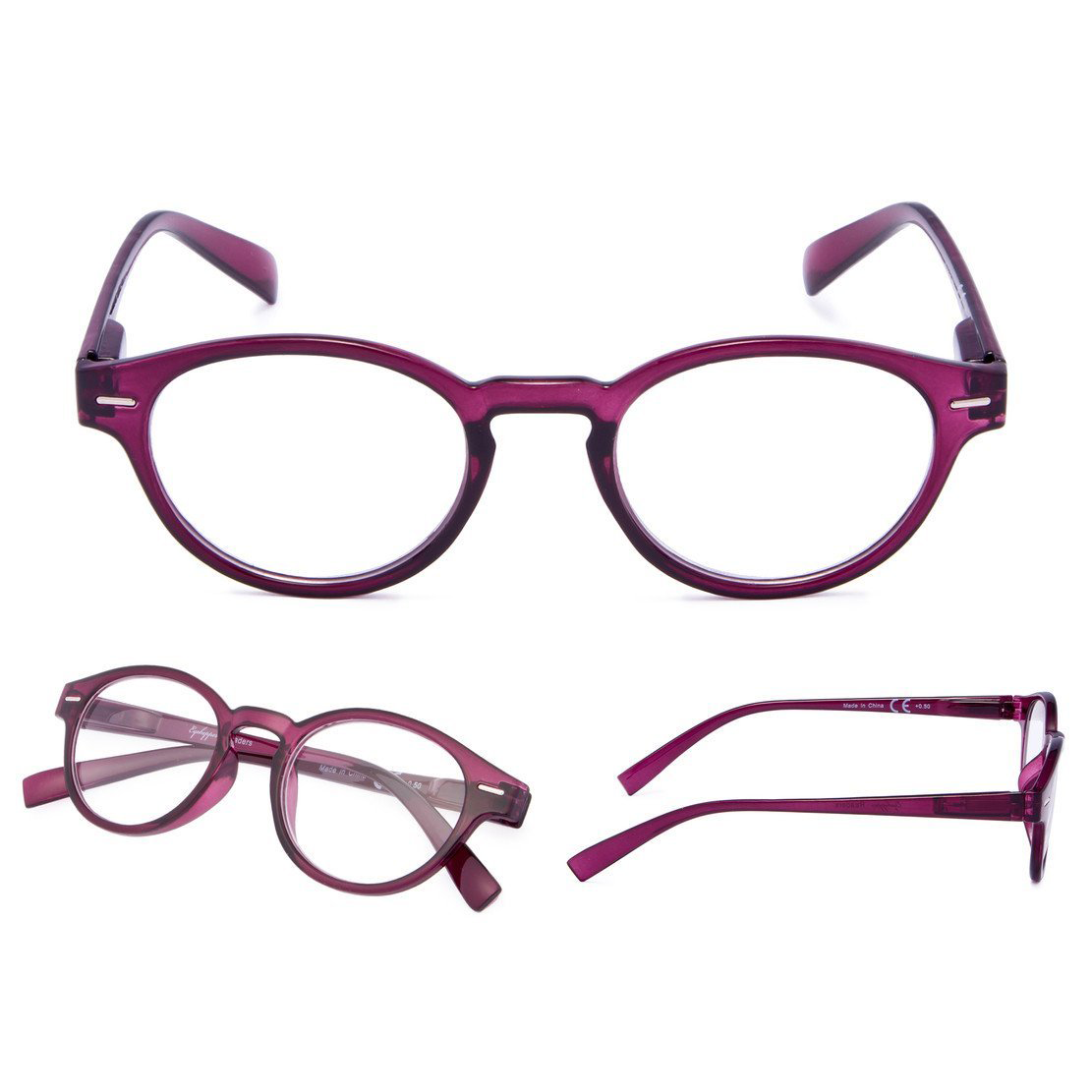 4-pack Retro Ovala Läsglasögon Reading Glasses3-R091