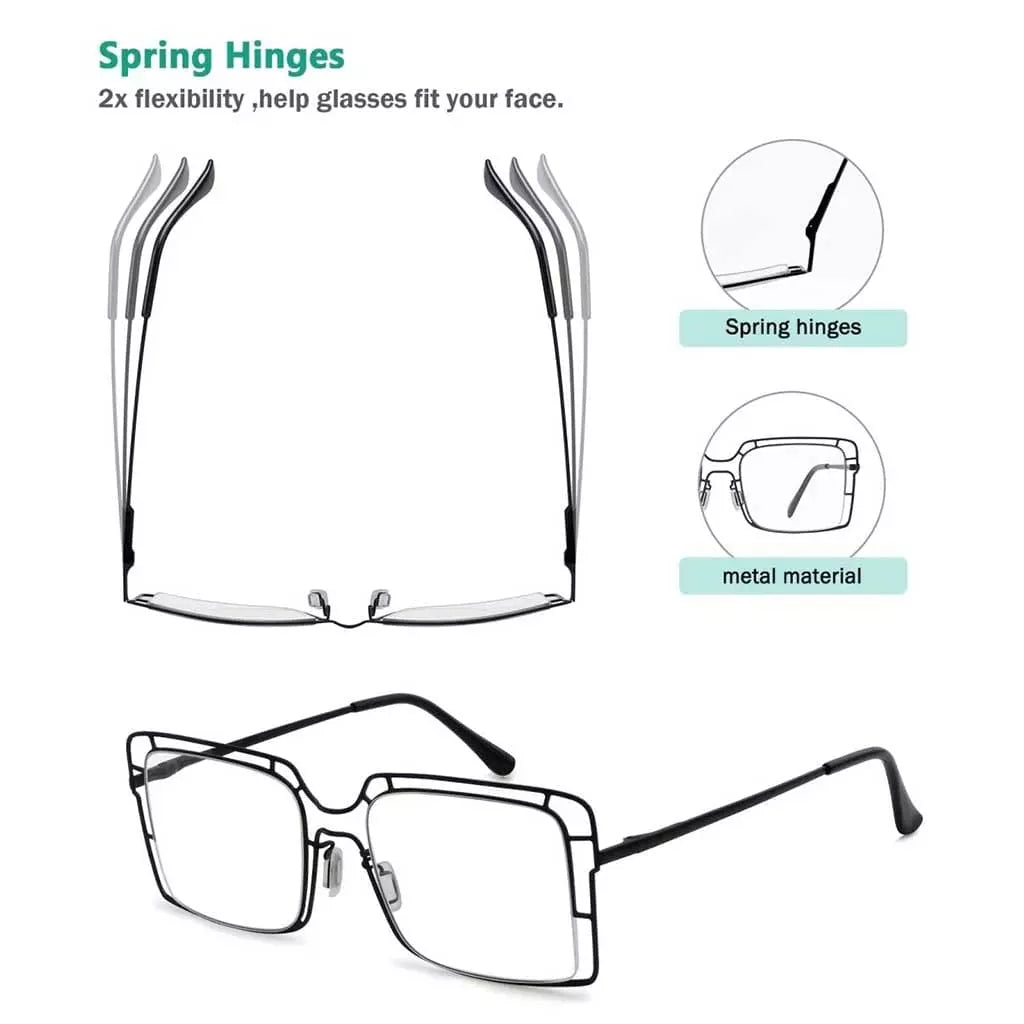 Thin Metal Hollow Frame Reading Glasses R2301eyekeeper.com