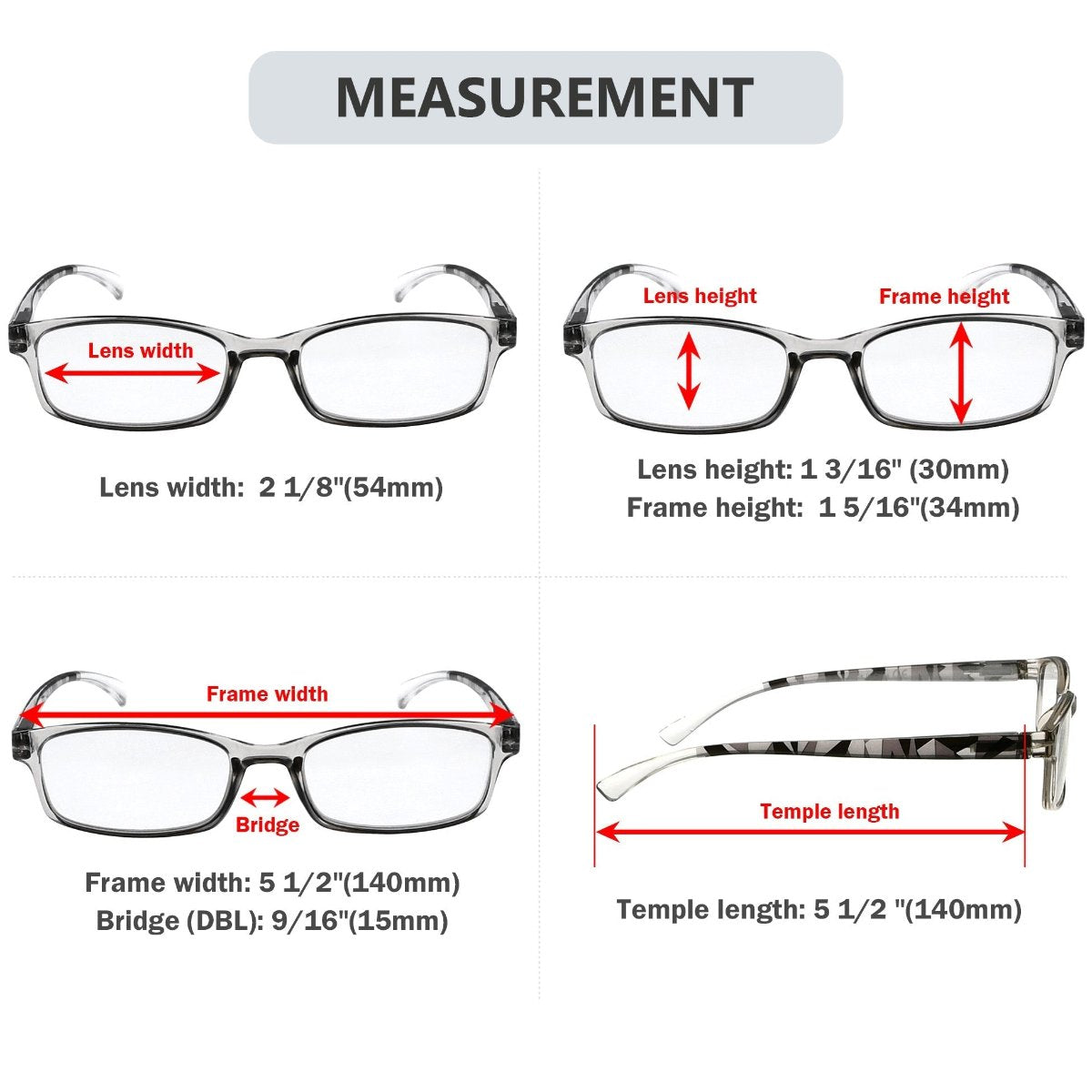 5 Pack Stylish Pattern Design Reading Glasses Women R177N