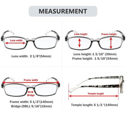 5 Pack Stylish Pattern Design Reading Glasses Women R177N