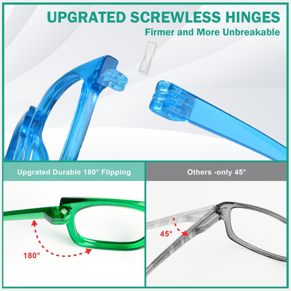 6 Pack Oversized Metalless Screwless Reading Glasses R2144eyekeeper.com